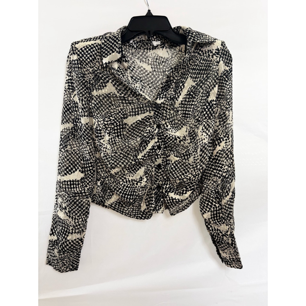 Astr The Label Blouse XS Taupe and Black new without tags